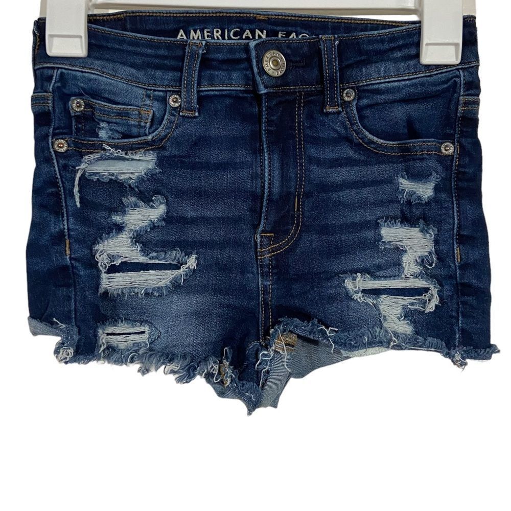 American Eagle Distressed High Waisted Jean Shorts